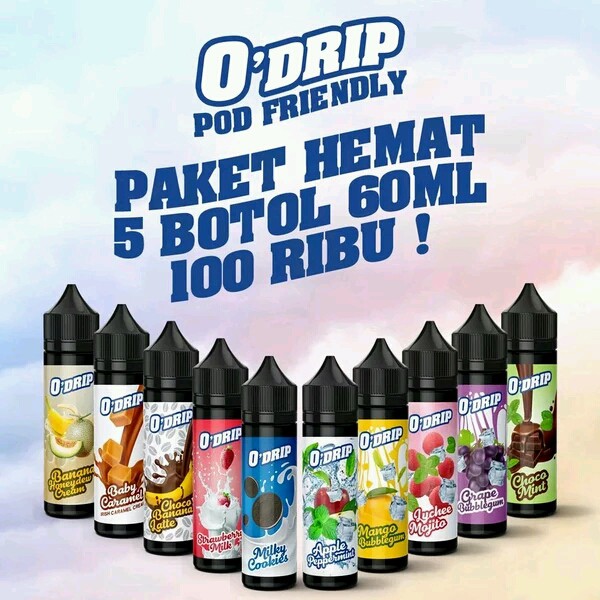 Jual O DRIP - Promo Paket Hemat 5 Botol Premium Liquid Vape Murah POD ...