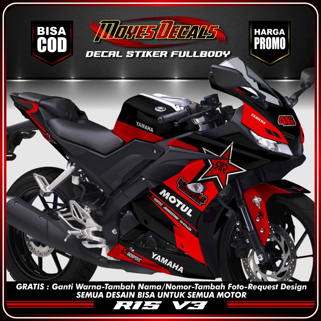 Jual Decal R15 V3/V2 Stiker R15 V3/V2 Decal Stiker R15 V3 Stiker Yamaha ...