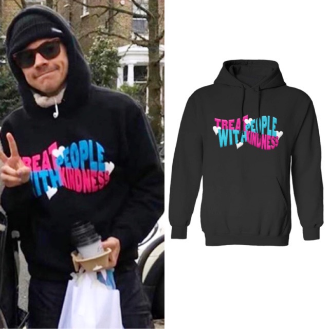 Jual Harry Styles Hoodie Treat People With Kindness Blue Puff Ink