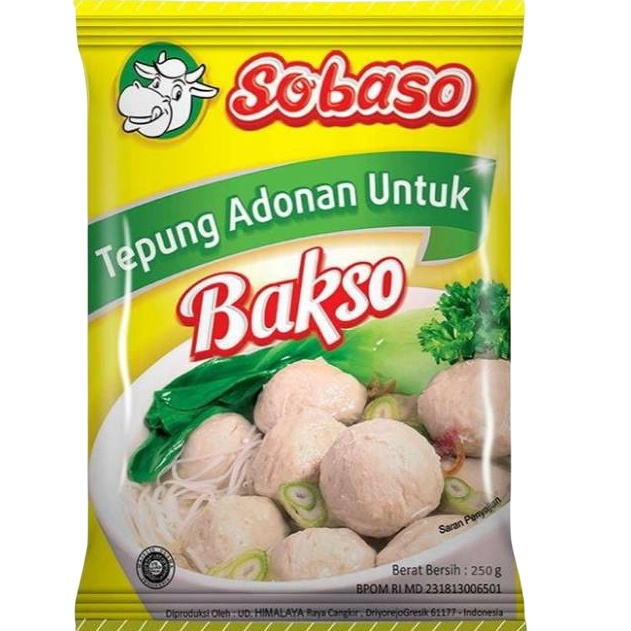 Jual Sobaso Tepung Adonan Bakso 250gr Kemasan Kuning Shopee Indonesia