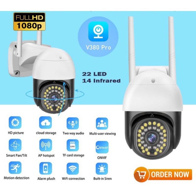Jual Ip Camera Wireless Outdoor PTZ - CCTV Wifi With 22 LED 14 IR HD ...