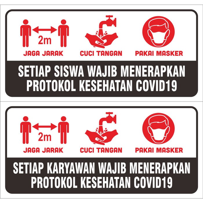 Jual STIKER PROTOKOL KESEHATAN COVID19 30X14,3CM | Shopee Indonesia