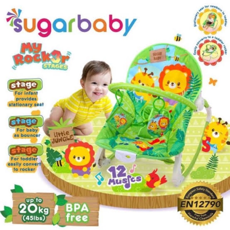 Jual SUGAR BABY 10 in 1 Premium Bouncer Rocker My Rocker XL SEAT Bangku Anak Shopee Indonesia