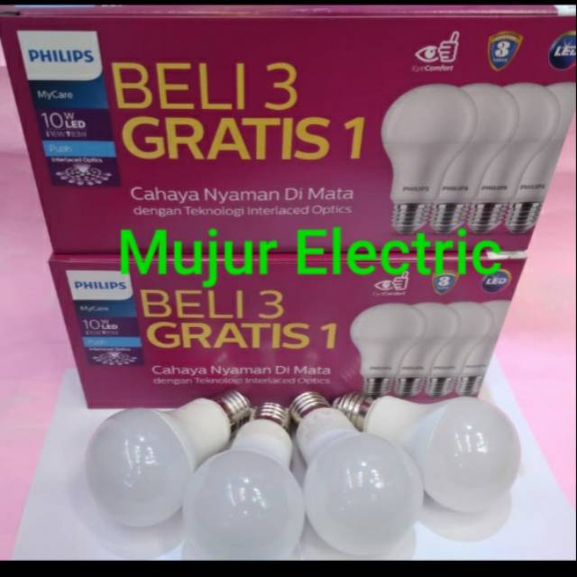 Jual Lampu Philips Led Bulb Pack 10W Putih | Shopee Indonesia