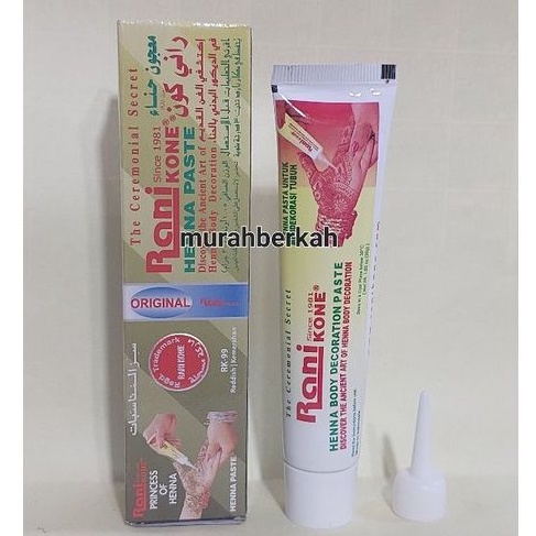 Jual RANI KONE HENNA PASTE BSAR WARNA MERAH per 1lusin | Shopee Indonesia