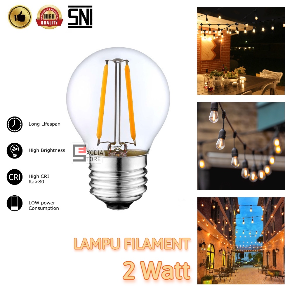 Jual Lampu Led Filamen G Watt Sni E Waterproof Filament Lamp Bulb Warm White Classic