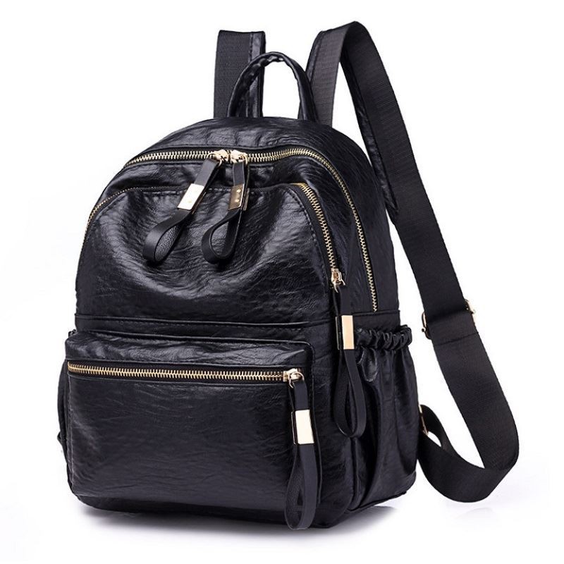 Jual K8909 - BLACK/BROWN - TAS RANSEL BACKPACK PUNGGUNG KULIT PU ...