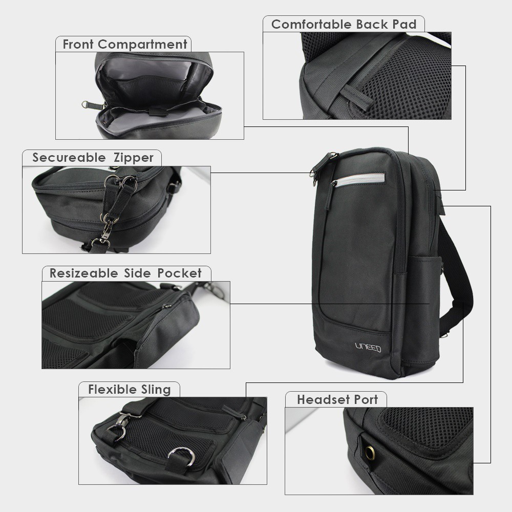 Jual Uneed MAX Tas Selempang Pria / Sling Bag Pria Water Resistant ...