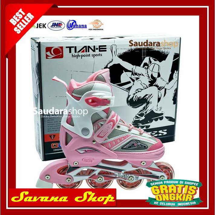 Jual TIAN-E SEPATU RODA INLINE SKATE RODA KARET BIRU \U002F SEPATURODA ...
