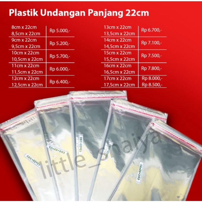 Jual Plastik Undangan Plastik OPP Plastik Baju Plastik Seal Plastik Kue