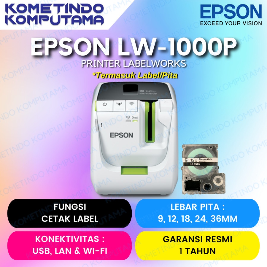 Jual LabelWorks LW1000P Printer Epson WiFi PCConnectable Label