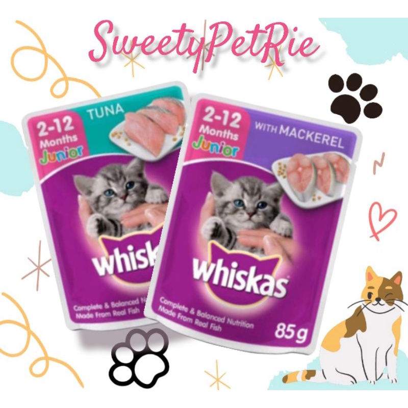 Jual Whiskas Junior Makanan Basah Kitten Pouch Untuk Anak Kucing 212 Bulan (Tuna & Mackerel) 80