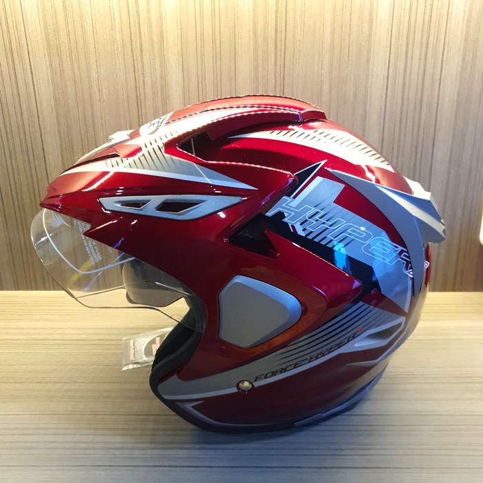 Jual Helm Half Face Dewasa Double Visor Anti PecahSNI Hyper Force Red ...