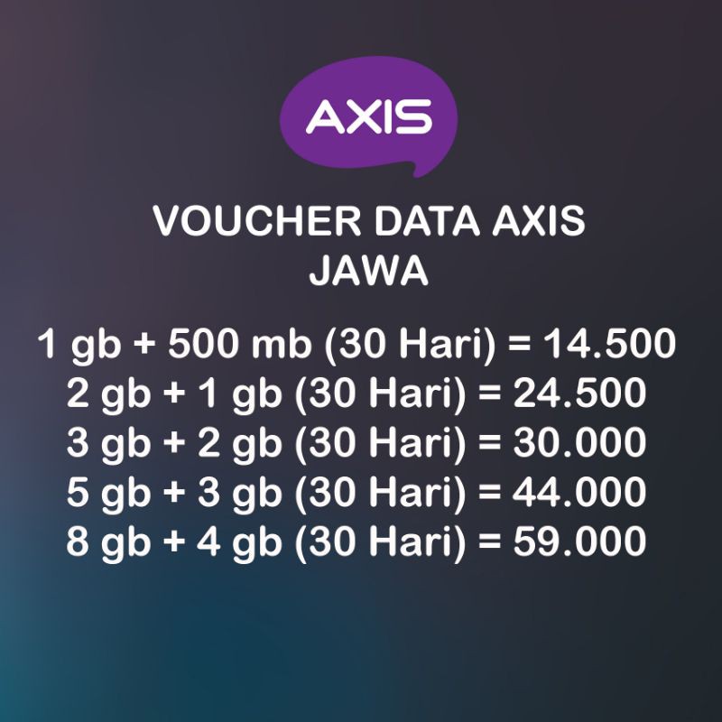 Jual voucher data Axis jawa | Shopee Indonesia