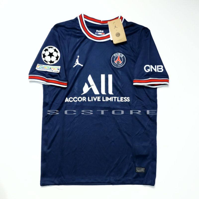 Jual Jersey PSG x Jordan Home FULL PATCH 2021/2022 Baju Kaos Bola Pria Grade Ori Shopee Indonesia