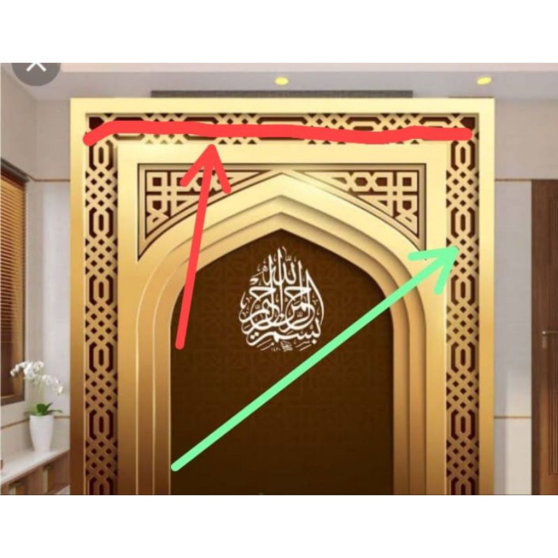 Jual terbaru cetakan panel dinding ornamen masjid 3D murah / lisplang