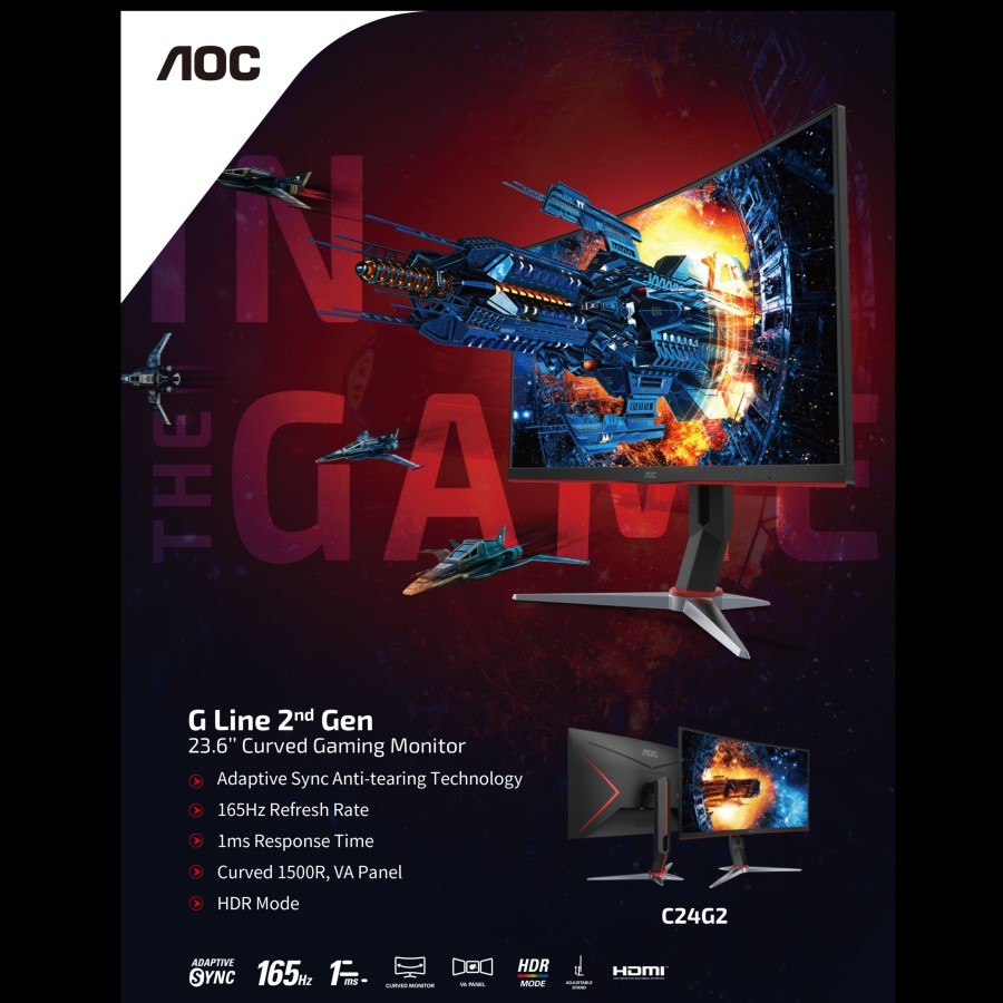 Gen AOC 2nd 165Hz Line 湾曲モニター G