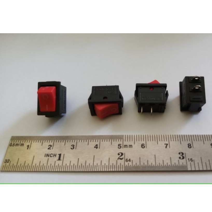 Jual . CV. TTG - Saklar merah kecil Rocker Switch 2 kaki Swit 2pin 2p ...