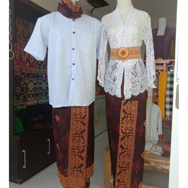 Jual Set Baju Adat Bali Adat Bali Pria L Adat Bali Wanita Saput Udengdan Kamen Couple