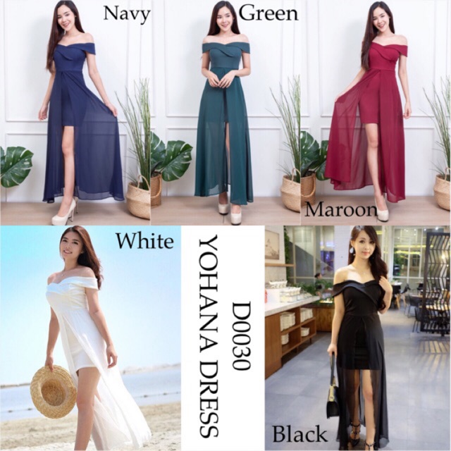 Jual D Yohana Sabrina Dress Scuba Pesta Bodycon Long Maxi Shopee Indonesia