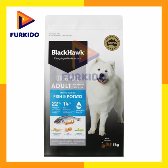 Black hawk dog food fish and potato hot sale