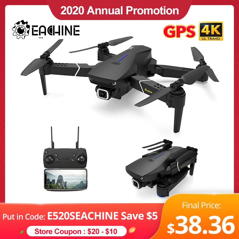 Eachine E520s Rc Quadcopter Drone Helikopter Dengan 4k Profesional Hd Camera 5g Wifi Fpv Racing Gps