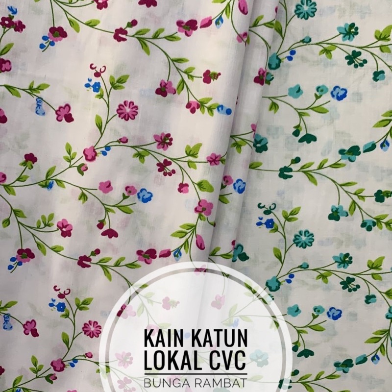Jual KAIN KATUN LOKAL CVC BUNGA RAMBAT LEBAR 240cm | Shopee Indonesia