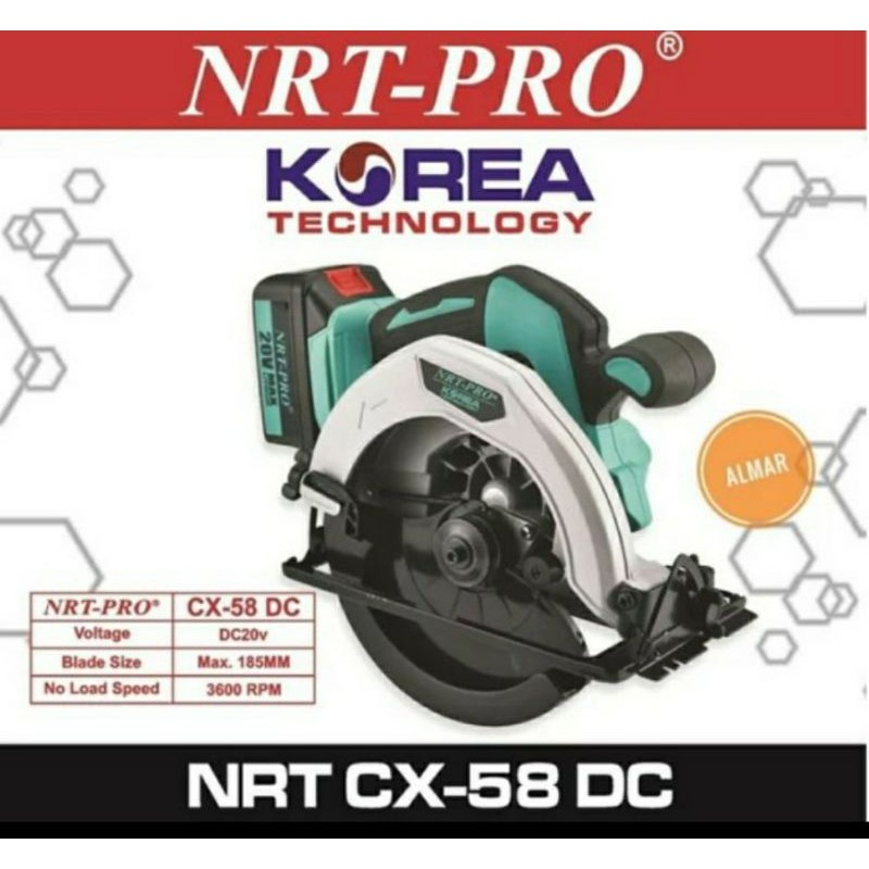 Jual Cordless Circular Saw Nrt Pro Cx Dc Inch Brushless Baterai V