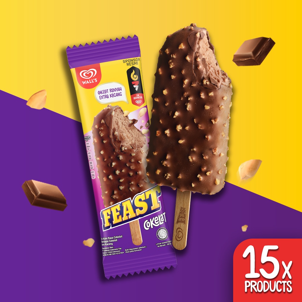 Jual 15 Pcs Feast Coklat 65 ML - Es Krim Wall's | Shopee Indonesia
