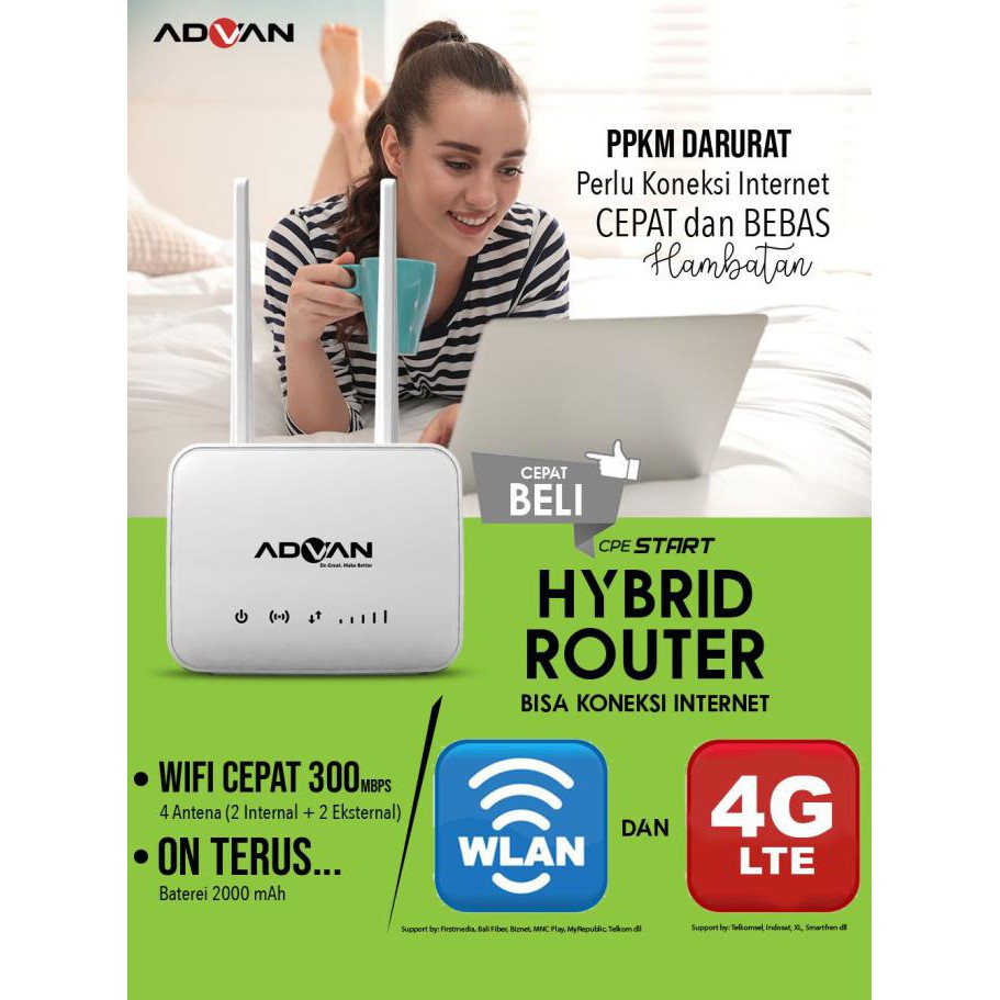 Jual Router 4G Modem Wifi Advan CPE Router Start UNLOCK (Battery ...