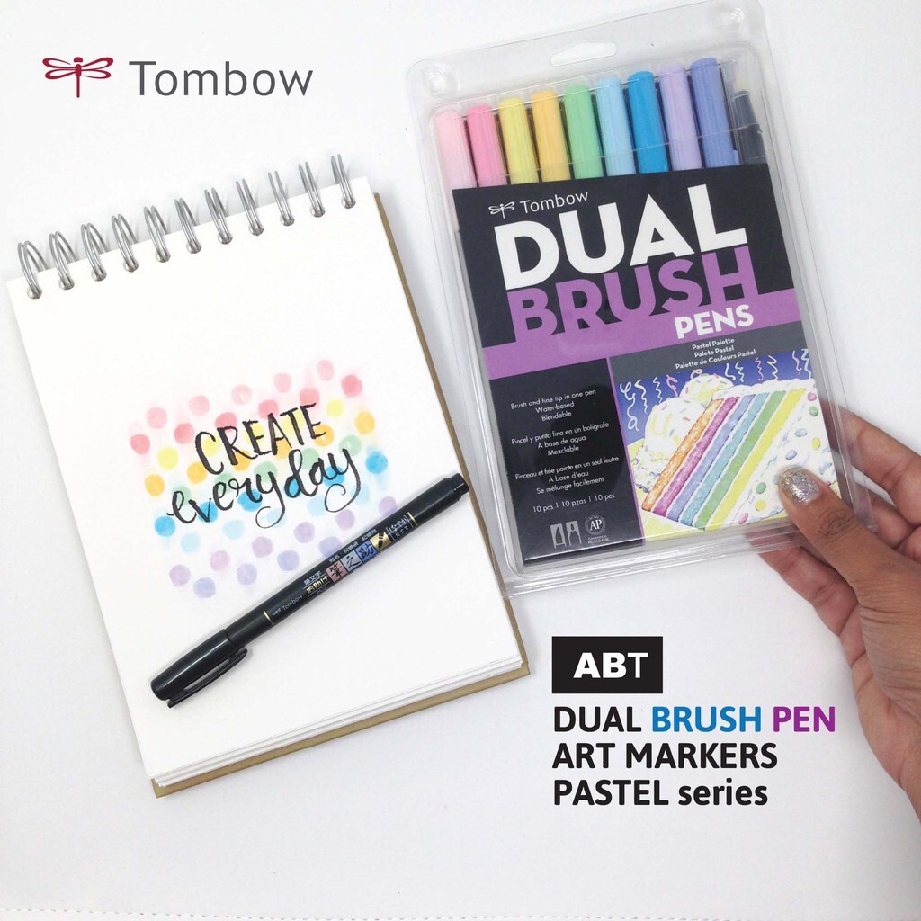 Dual Brush Pen Set - 10 Pastel