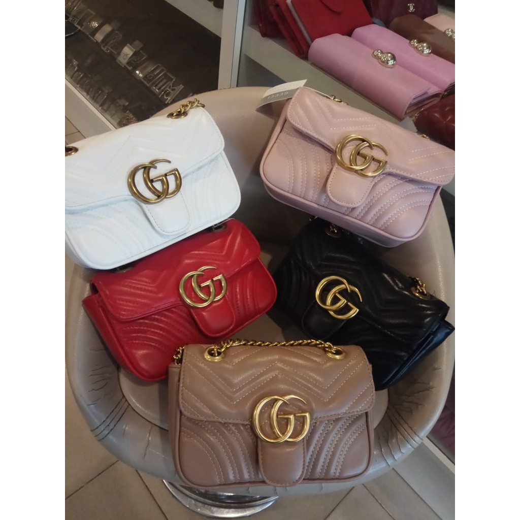 Tas gucci marmont warna merah