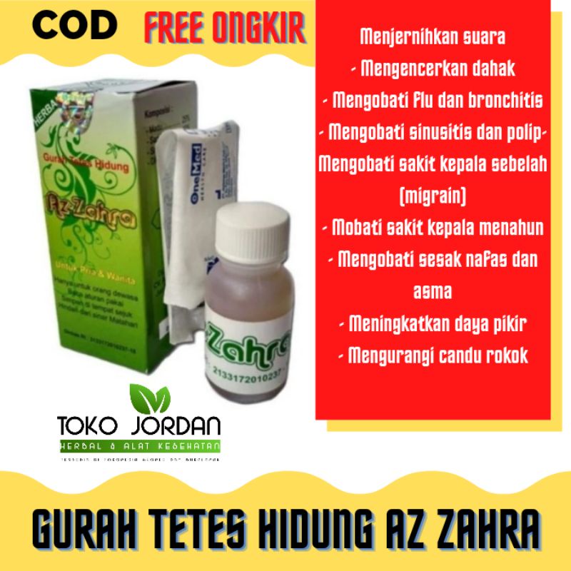 Jual Gurah Tetes Hidung Az Zahra Azzahra Obat Gurah Herbal Sinusitis