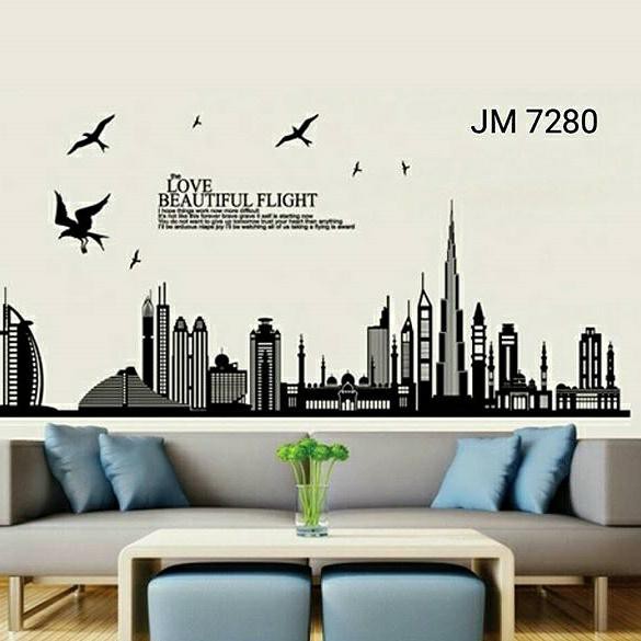 Jual Wallsticker Dinding JM7280 Gedung-gedung | Shopee Indonesia