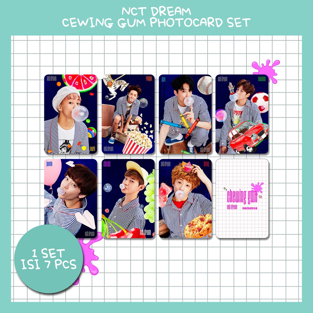 Jual Photocard Nct Dream Chewing Gum set isi 7Pcs | Shopee Indonesia