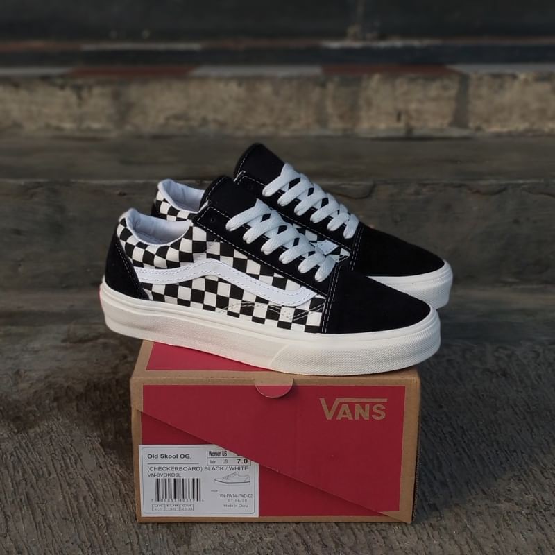 Jual vans old on sale skool checkerboard original