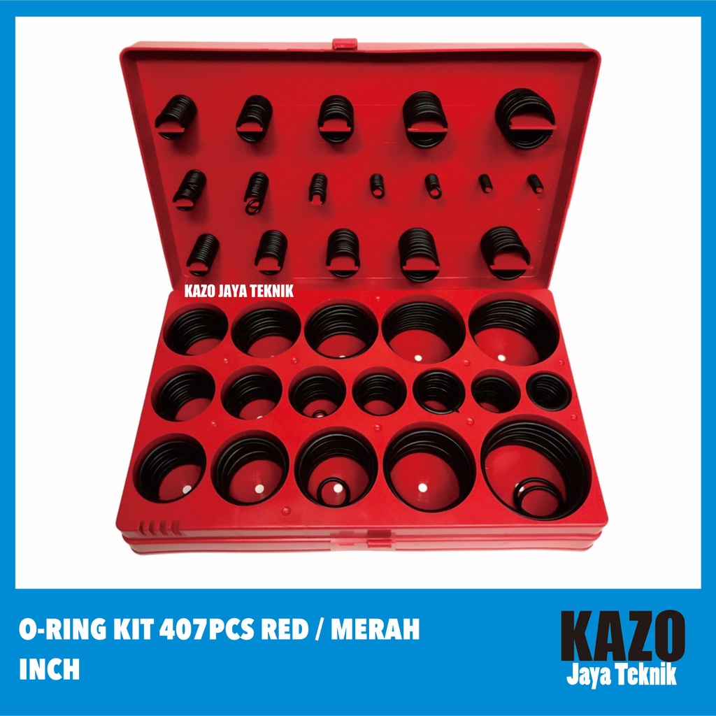 Jual ORing Seal Kit Set/ Karet Rubber Assortment / Oring Service Kit (407pcs) Box Merah