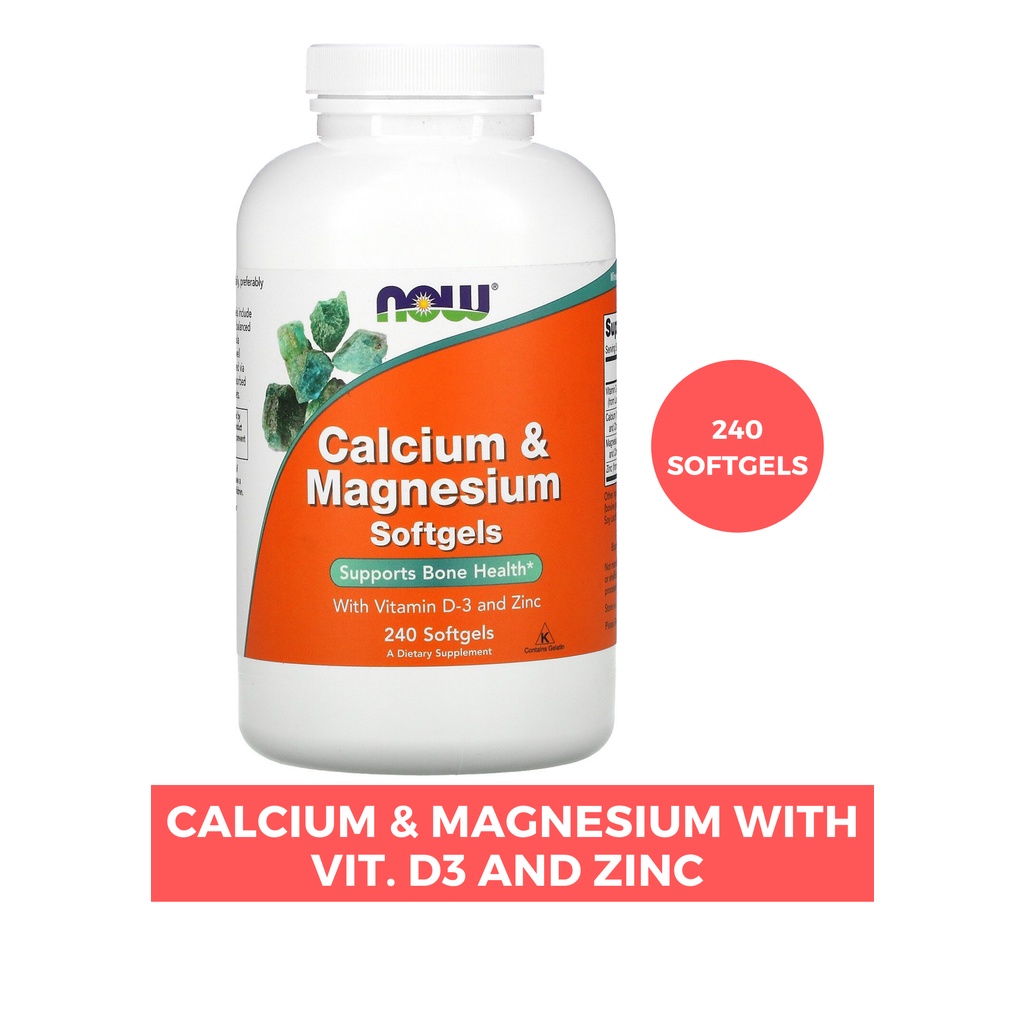Jual Calcium and Magnesium with Vitamin D3 and ZINC NOW Foods 240 ...