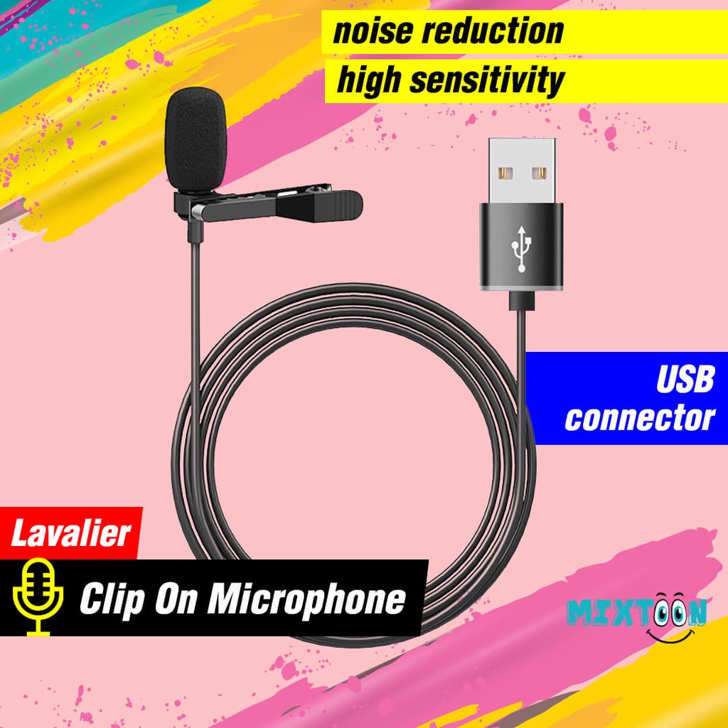 Jual Mic Clip On USB 3.5mm Type C iPhone Microphone HP Mikrofon Klip