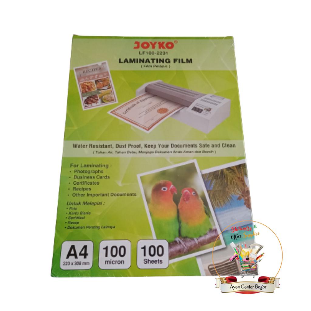 Jual joyko 100 lembar Plastik Laminating film a4 Joyko LF1002231 per