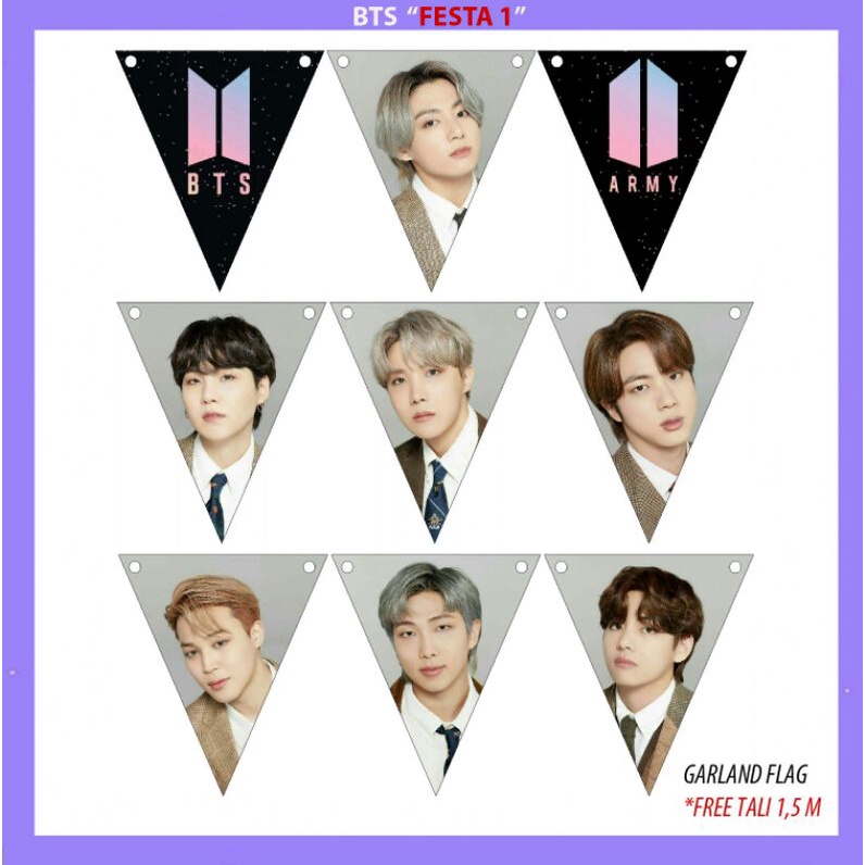 Jual Bunting flag BTS / Garland flag BTS | Shopee Indonesia