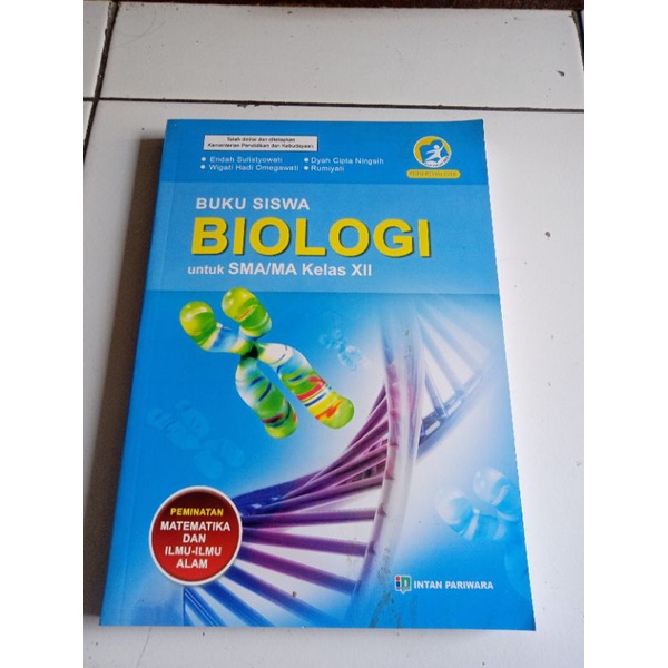 Jual Buku Siswa Biologi Untuk Sma Ma Kelas Xii K Edisi Revisi Original Intan Pariwara