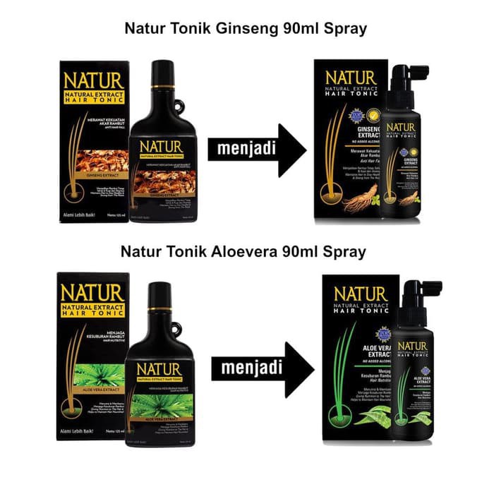 Jual Natur Hair Tonic / Tonik Rambut / Penyubur Rambut 90ml | Shopee ...