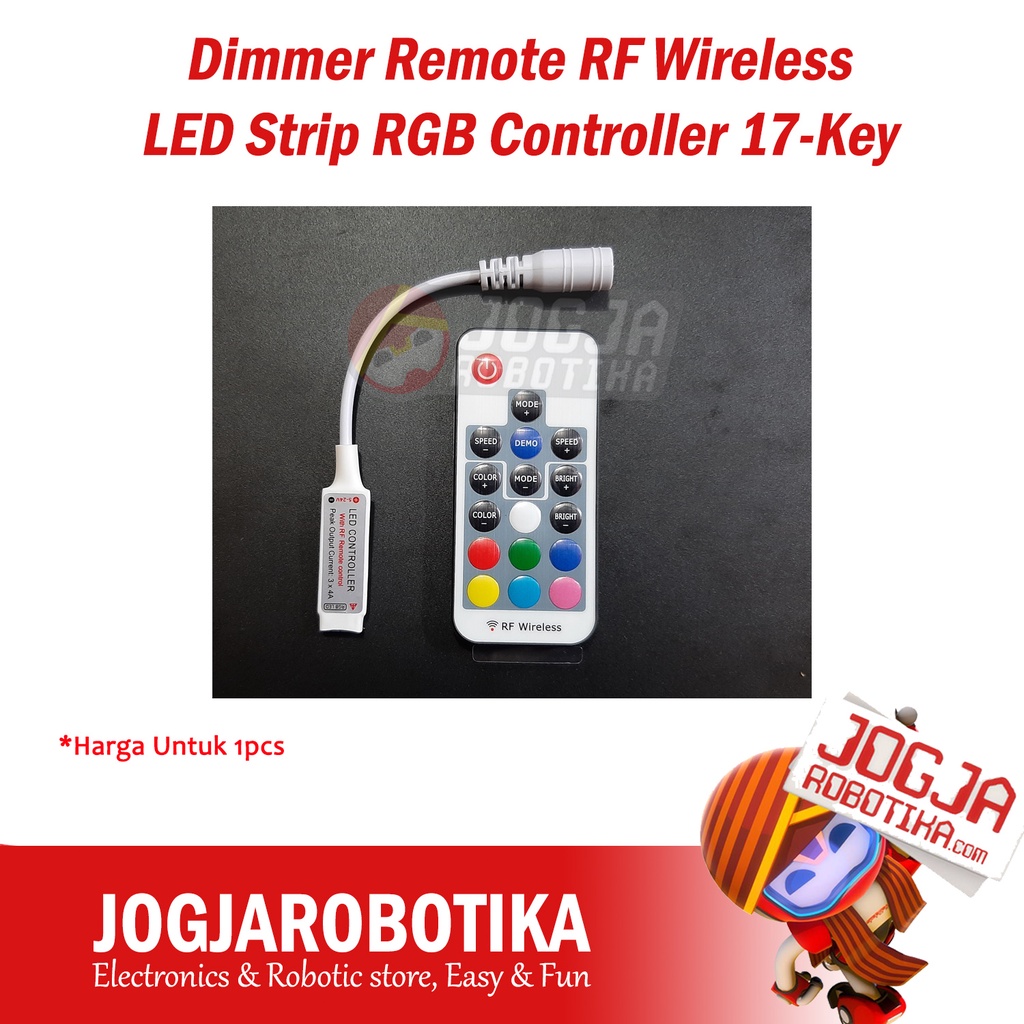Jual Dimmer Remote RF Wireless LED Strip RGB Controller 17-Key | Shopee ...