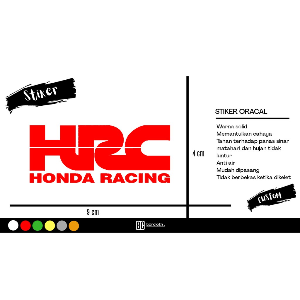 Jual STIKER HRC | STICKER CUTTING BAHAN ORACAL CUSTOM LOGO DLL | Shopee ...