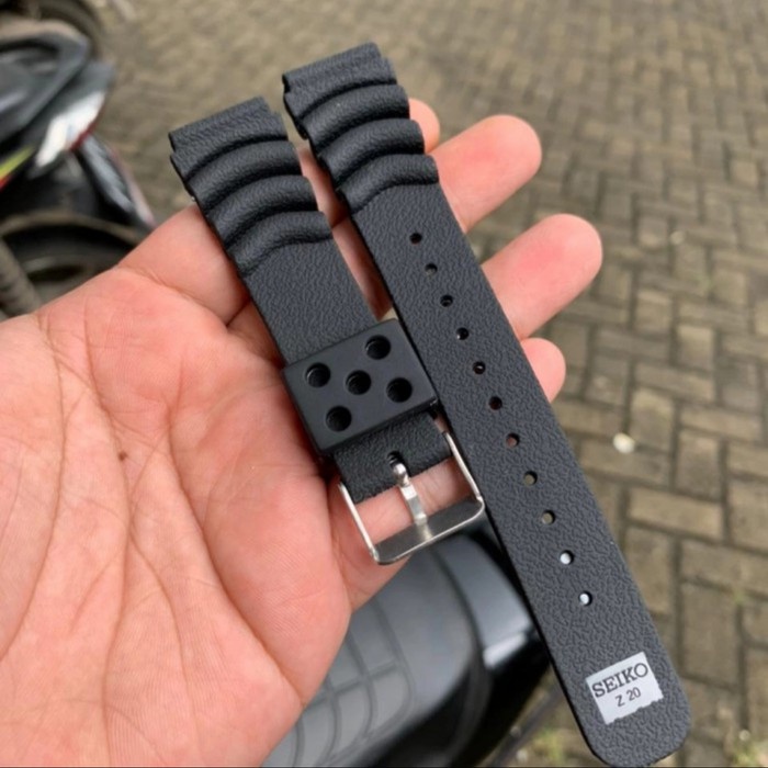 Jual Strap Tali Jam Seiko Hitam 20mm 22mm Rubber Strap Jam Karet