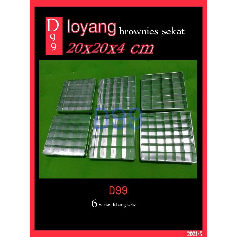 Jual loyang brownies sekat 20x20/loyang sekat 20x20 Shopee Indonesia
