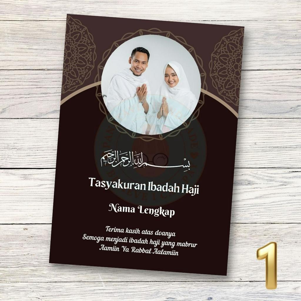 Jual Kartu Ucapan Tasyakuran Haji / Umroh & Stiker Ucapan Tasyakuran