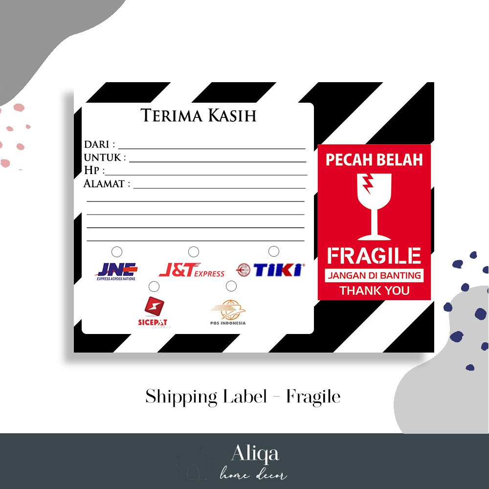 Jual Sticker Label Pengiriman Paket Fragile Shopee Indonesia