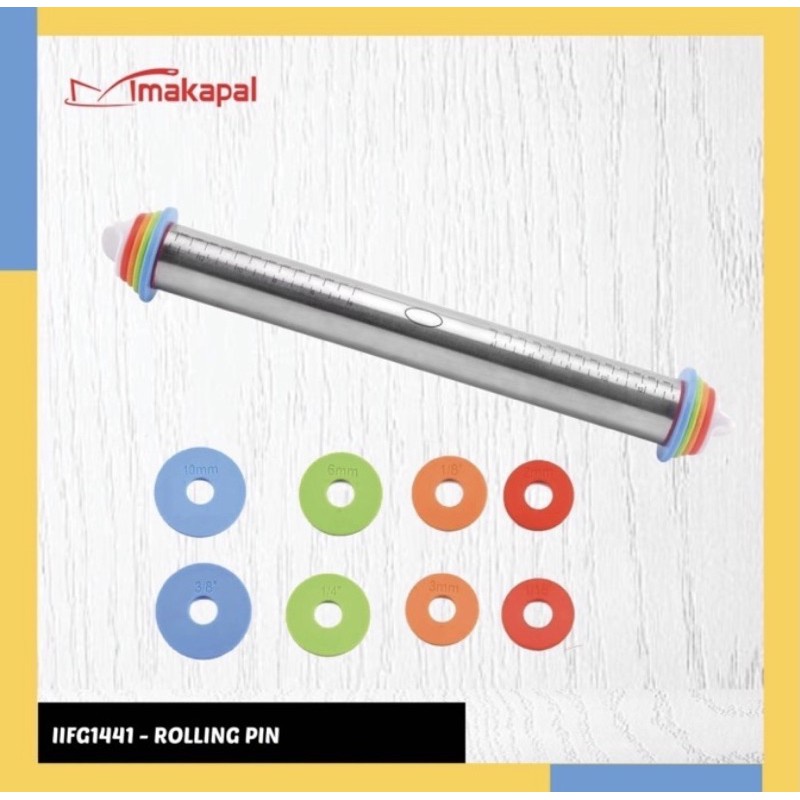 Jual Makapal Rolling pin rol adonan Stainless steel 4 ukuran Roling ...